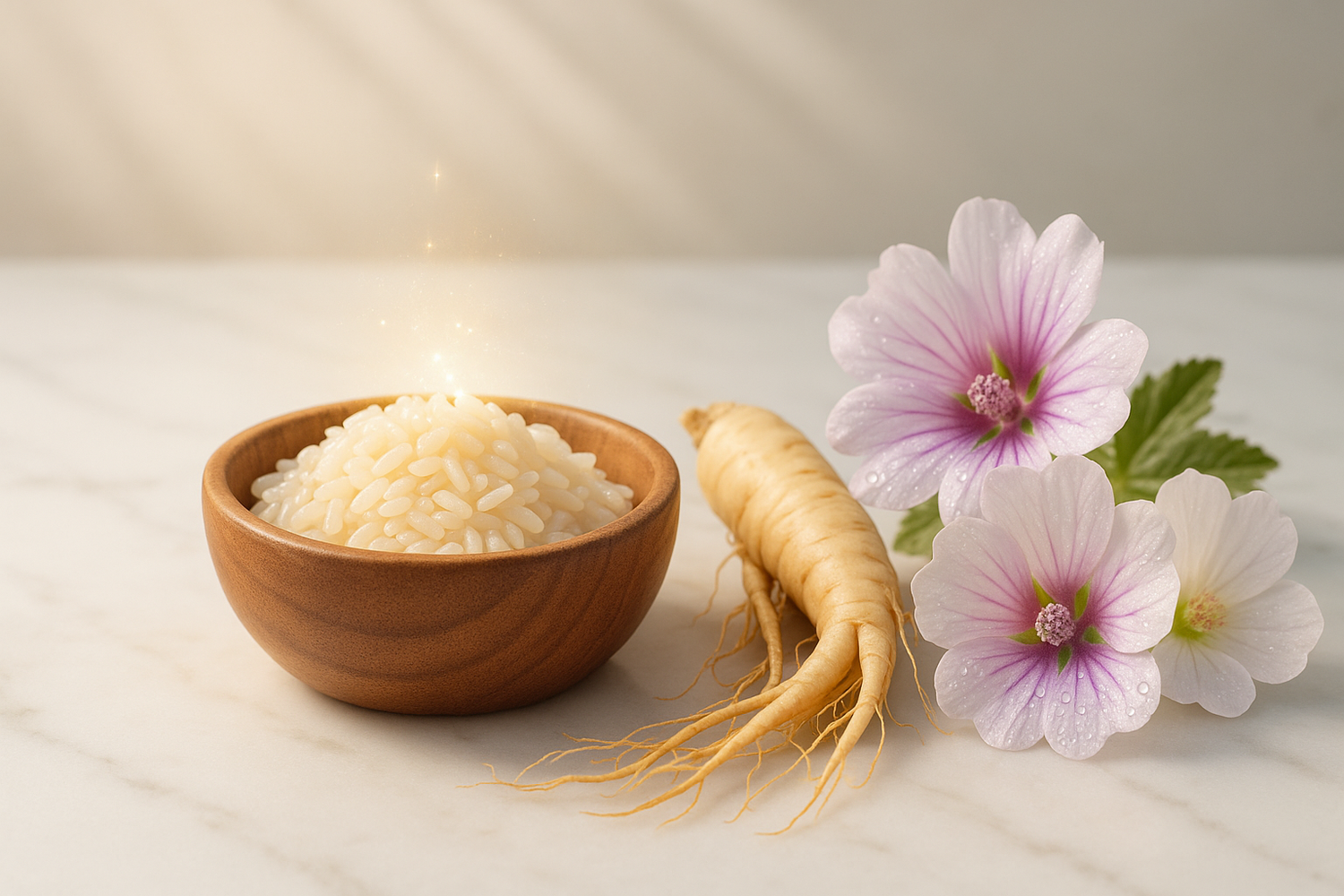 Fermented Rice & Ginseng, Mallow Flower Extract help restore clarity, even skin tone, and bring out a natural, youthful glow.